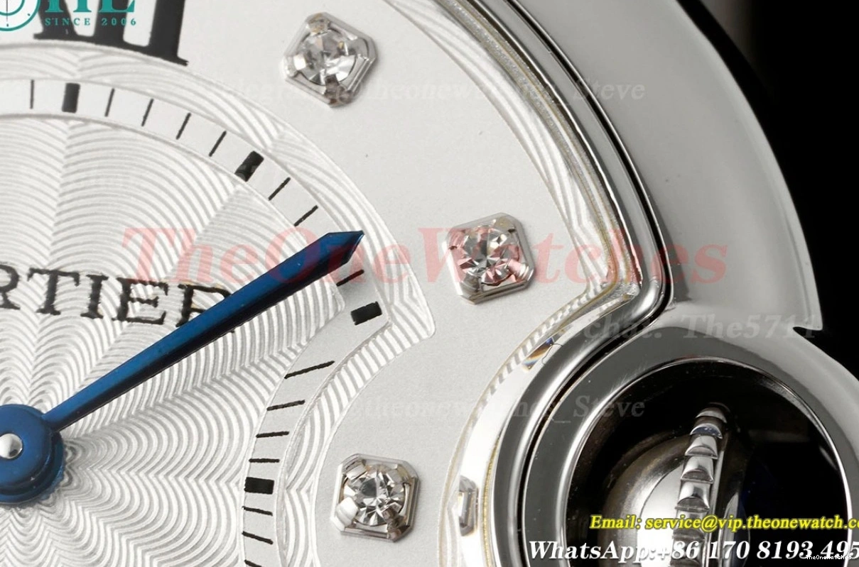 Ballon SS Bleu Ladies 33mm A076 Cartier 3KF De Dia SS Wht 1218